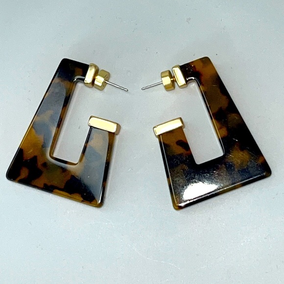 Chico's Geometric Leopard Earrings - Picture 1 of 5